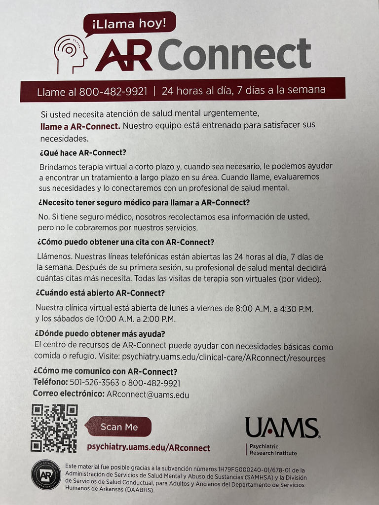AR Connect flyer in Spanish
