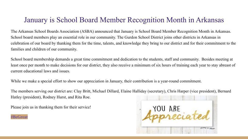school board appreciation