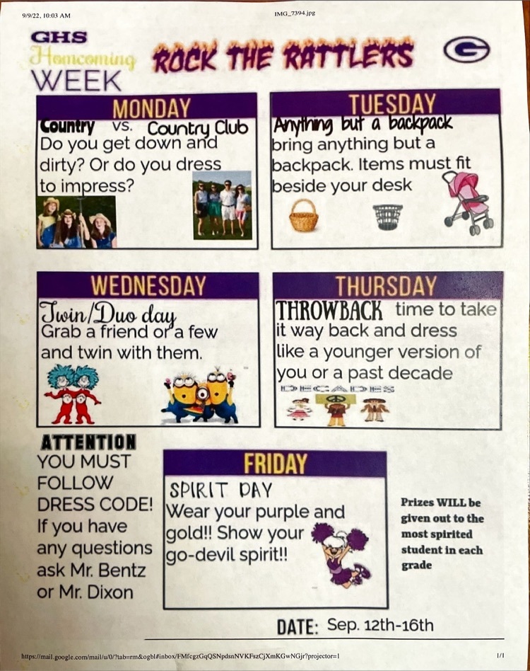 Spirit Week Themes