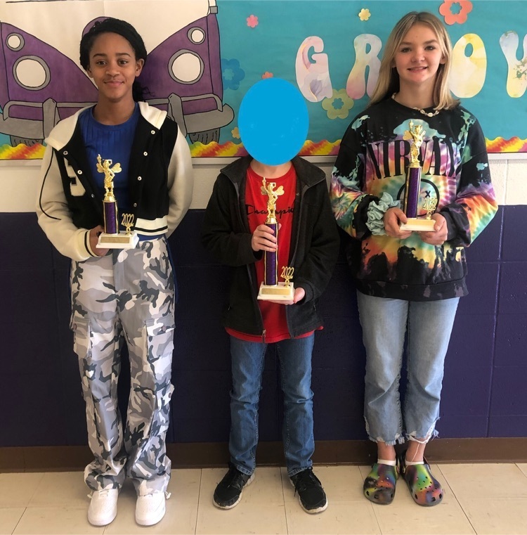 7th Grade 3rd Place Sasha Payne, 1st Place Winner, 2nd Place Alli Riley